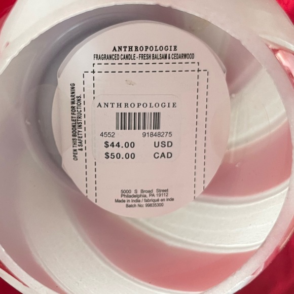 Anthropologie Le Cirque Woody Fresh Balsam & Cedarwood Tree Candle stripes NWT - Picture 12 of 15